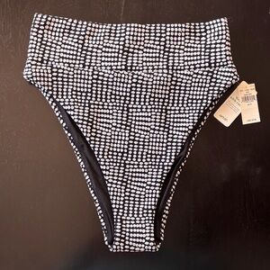 Aerie Black and White High-Waisted Bikini Bottom NWT